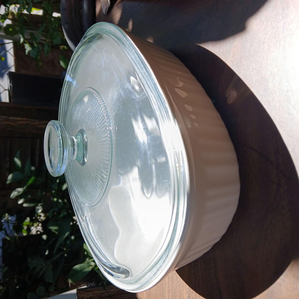 Corningware White Ceramic Dish with Glass Lid